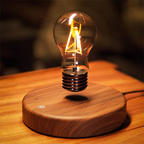 HCNT schwebende Glühbirnen-Lampe magnetisch schwebende LED-Leuchte Schreibtischlampe Tischlampe Nachtlicht Automatisches rotierendes Licht für einzigartige Geschenke Zimmer Home Office Decor